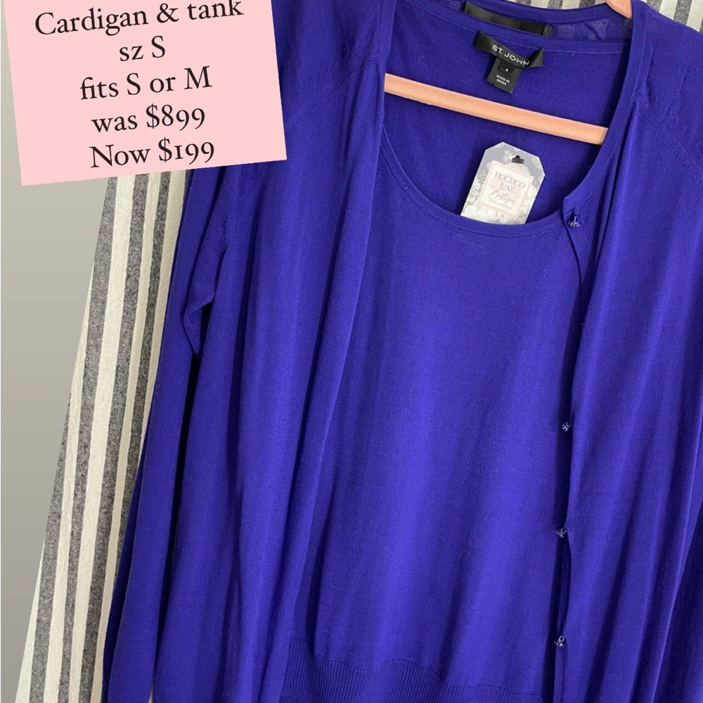 St. John Collection SET TWO PIECES 
cardigan & tank
NWOT 
wool 
luxury S‎